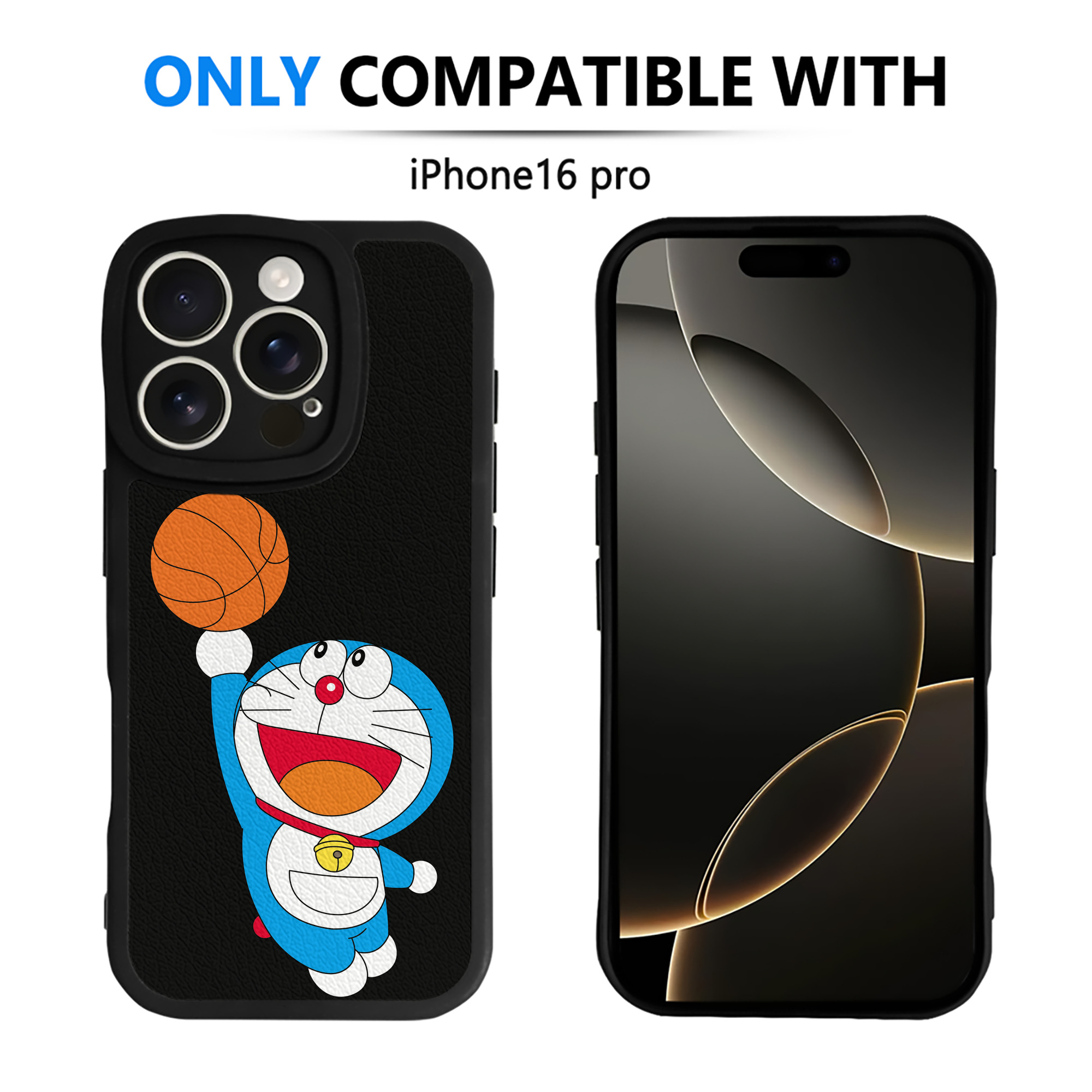 （画像用） ドラえもん Doraemon 【iPhone 16シリーズ対応】シリコンスマホケース（レザー調） 材質：シリコン